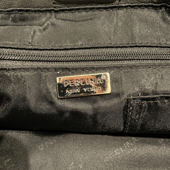 Vintage black Perlina New York tote bag/shoulder bag. - Picture 4 of 4